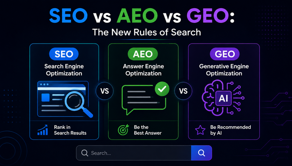 SEO vs AEO vs GEO